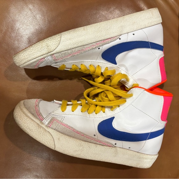 Nike High-Top Sneakers - White, Orange, and Yellow - Picture 4 of 7